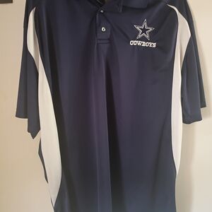 Cowboys Navy and White Men's Polo Shirt